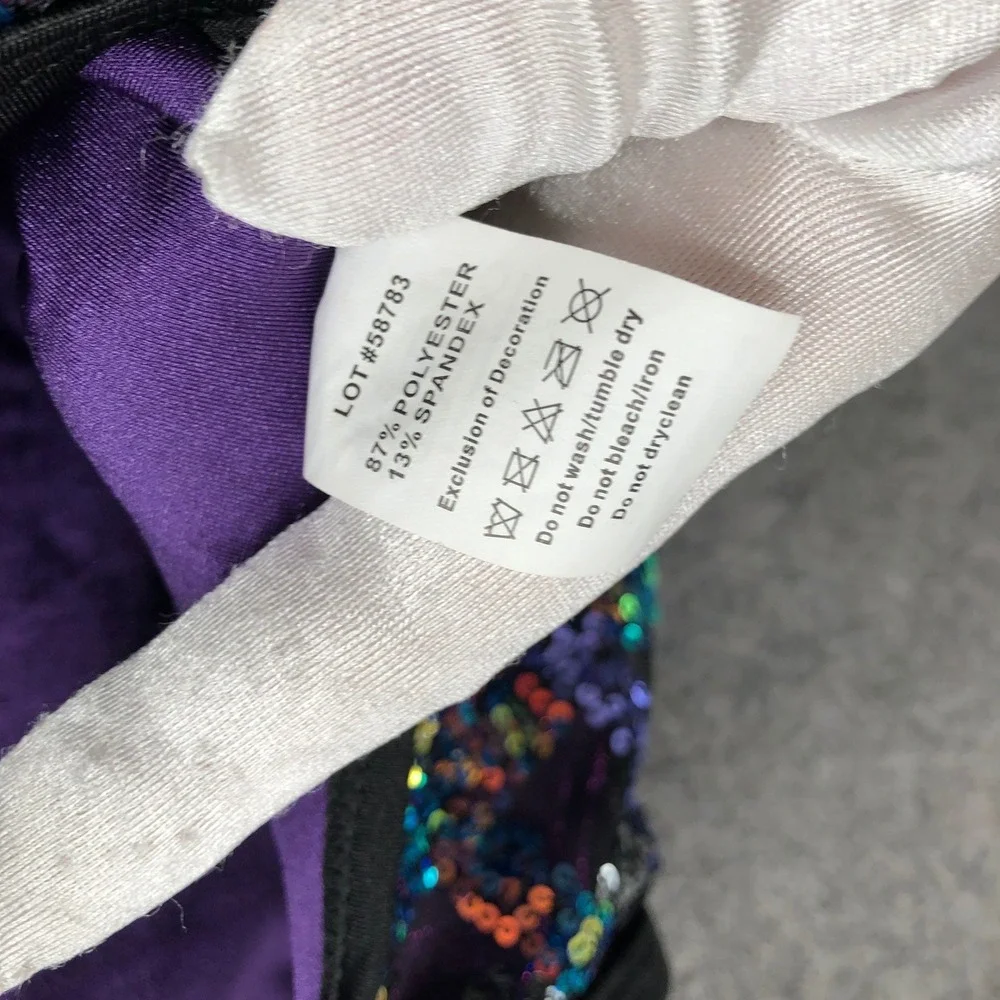 A Wish Come True Trustfall Dance Leotard Girls MC Purple Sequin Romper One Piece